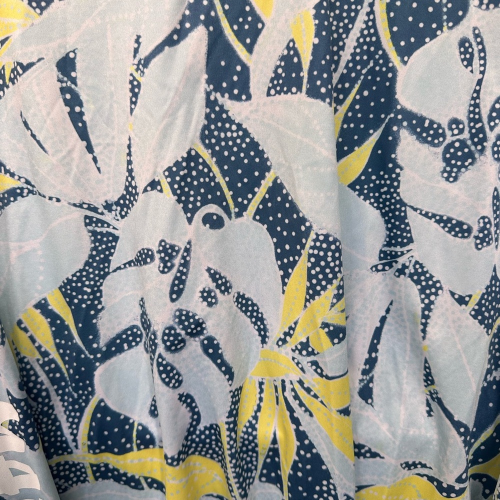 COLUMBIA | Blue & Yellow Floral Patterned PFG Omni-shade Long Sleeve Size L - Picture 3 of 8